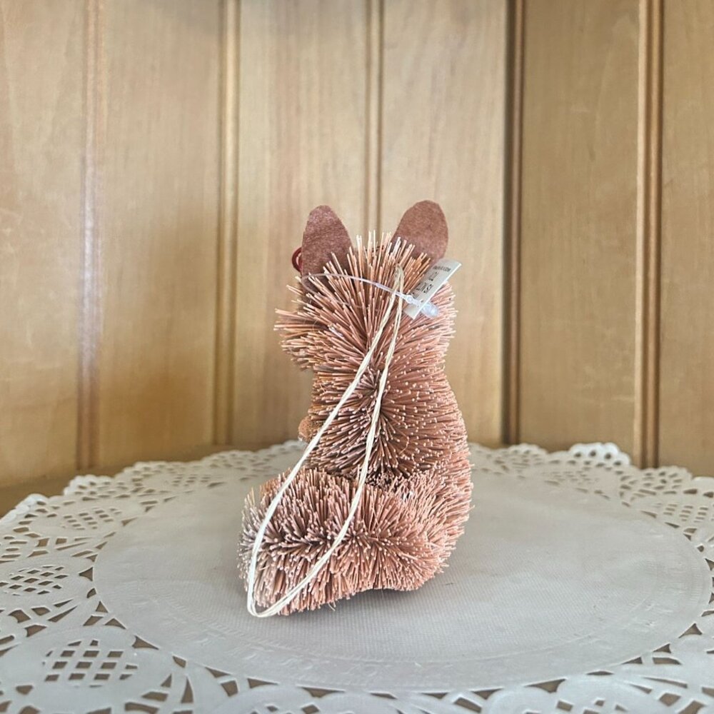 Rustic Woodland Animal Anthropomorphic Ornaments Santa Hat Glasses Fox Mouse - Picture 12 of 13